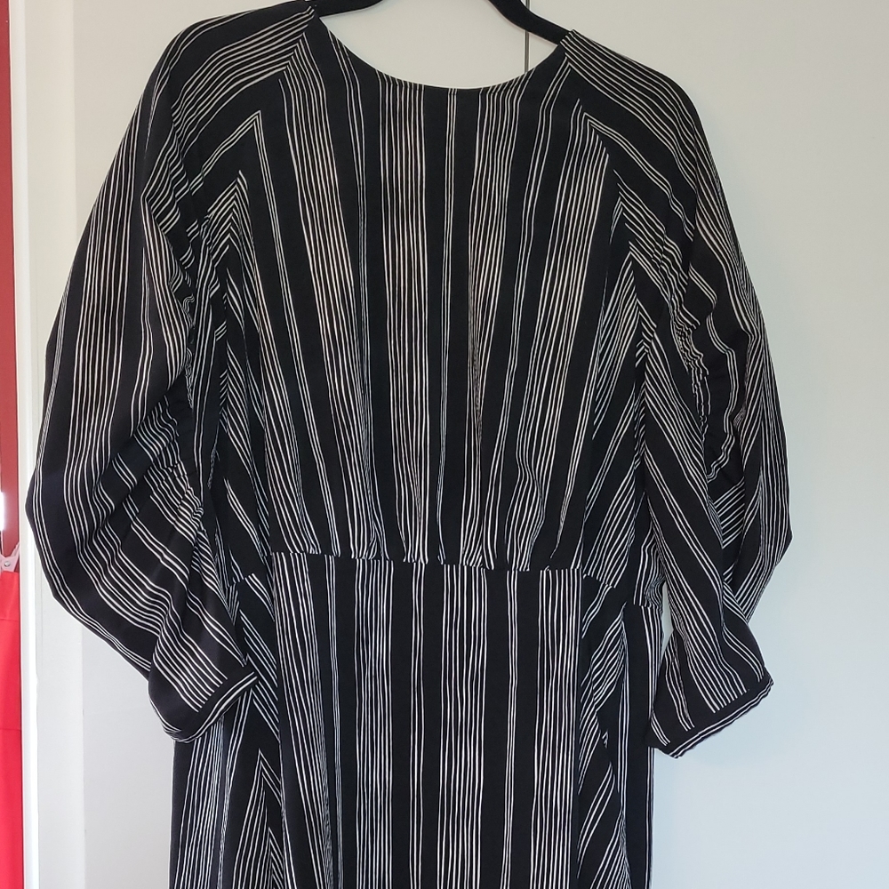 Black and White Striped Mini Dress